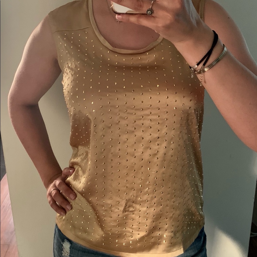 Ann Taylor Gold sleeveless‎ top